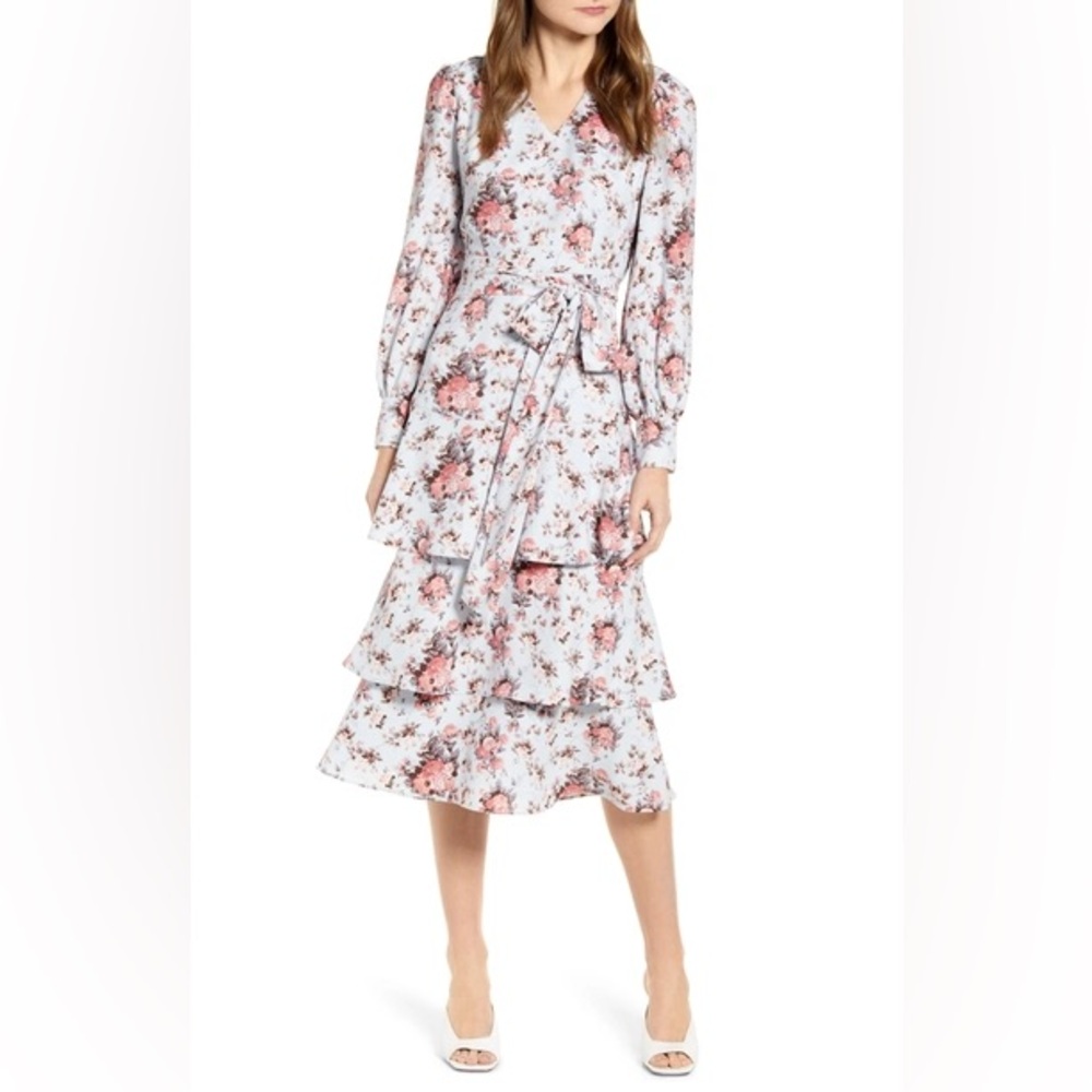 🌟NEW🌟 Rachel Parcell long sleeve tiered floral dress